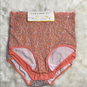 Bundle of 3 Inteco Underwear Full Cover Multicolored Panties Brand NEW